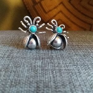 Vintage Native American Navajo Bug Earrings